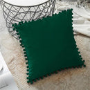 Capas de Almofadas de Veludo e Franja Pompom - Bellgari