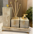 Kit Lavabo Mármore Fior com Porta Escova Grande