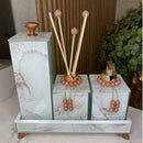 Kit Lavabo Mármore Fior com Porta Escova Grande