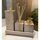 Kit Lavabo Mármore Fior com Porta Escova Grande