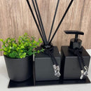 Kit Lavabo/Banheiro Preto - Trooth 4 Peças Bandeja + Pingente + Varetas - Bellgari