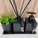 Kit Lavabo/Banheiro Preto - Trooth 4 Peças Bandeja + Pingente + Varetas - Bellgari