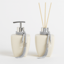 Kit Vidros Lavabo Branco Deluxe C/ Enfeite Difusor E Sabonete - Bellgari