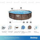Piscina Estrutural 4.678L Circular Rattan Deluxe + Filtro + Capa + Lona Bestway