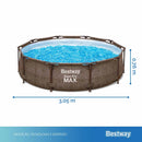 Piscina Estrutural 4.678L Circular Rattan Deluxe + Filtro + Capa + Lona Bestway